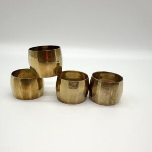 Vintage MMC Gold Geometric Brass Napkin Ring Holders set of 4